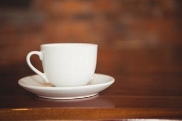 Cup and saucer on the counter