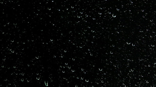Raindrops on glass at night