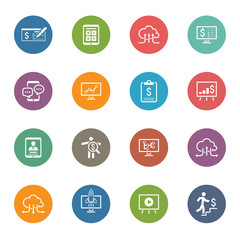 Business & Money Icons Set. Flat Design.