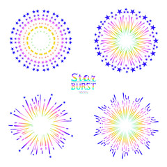 Background design with abstract fireworks and salute.