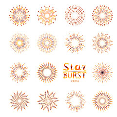 Background design with abstract fireworks and salute.