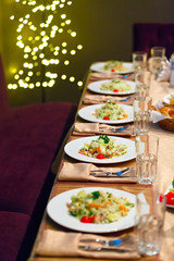 Table setting for a celebratory dinner.