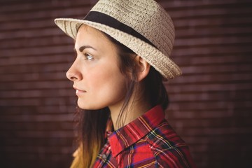 Beautiful hipster in check shirt