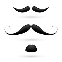 A set of three moustache - obrazy, fototapety, plakaty