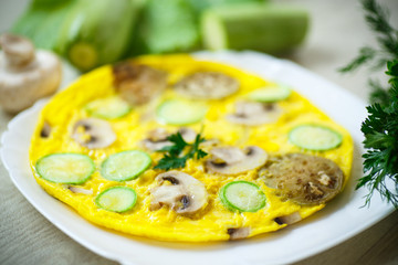 fried omelette with zucchini