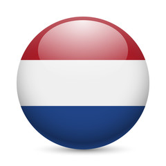 Round glossy icon of Netherlands