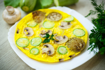 fried omelette with zucchini