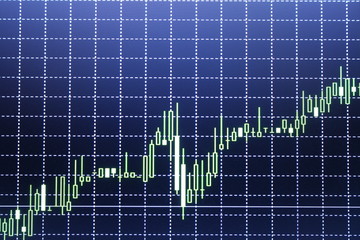 Stock exchange chart graph. Finance business background. Abstract stock market diagram candle bars trade.