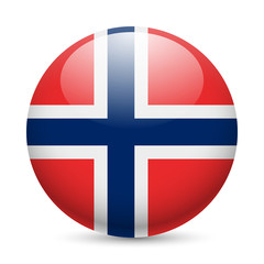 Round glossy icon of Norway