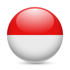 Round glossy icon of Indonesia