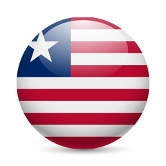 Round glossy icon of Liberia