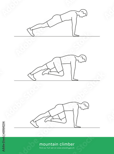 "Mountain Climber workout. Fitness. Vector design. " Stock image and ...