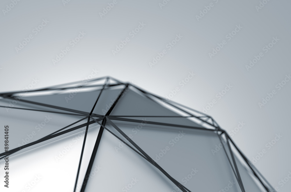 Poster abstract 3d rendering of low poly shape.