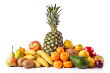 fresh fruits isolated on a white background