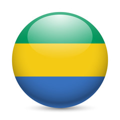 Round glossy icon of Gabon