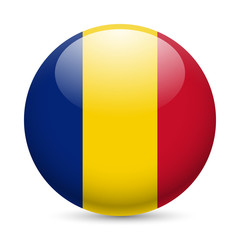 Fototapeta premium Round glossy icon of Romania