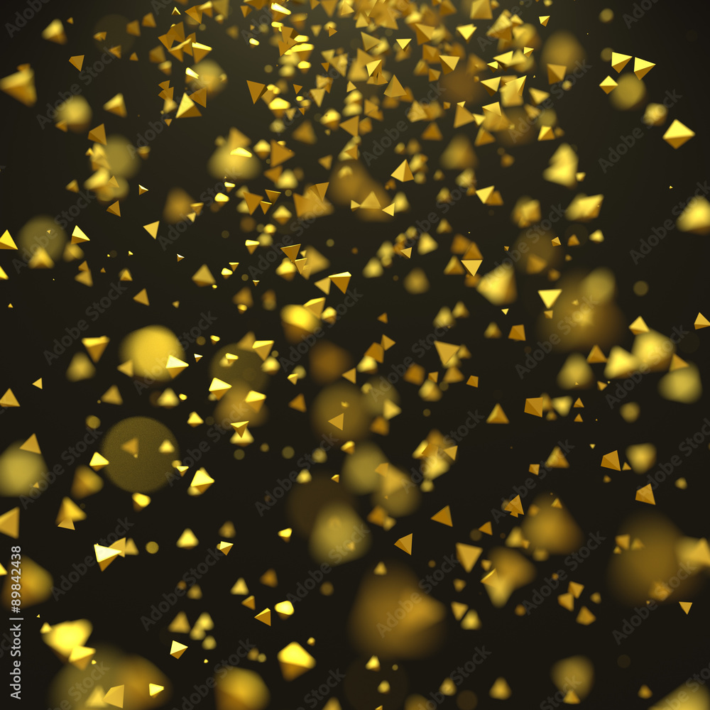 Poster abstract 3d rendering of flying particles.
