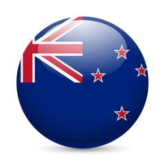 Round glossy icon of New Zealand