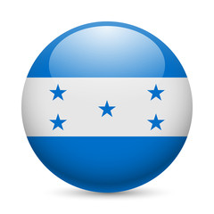 Round glossy icon of Honduras