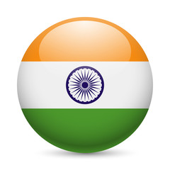 Round glossy icon of India