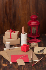 Stationery And Craft Item Set. Blank Card, Envelope. Gift Box. W