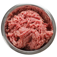 minced meat in a metal cup