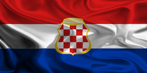 Naklejka premium Flag of West Herzegovina Canton of the Federation of Bosnia and Herzegovina