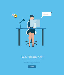 Flat design concepts for consulting, teamwork, project