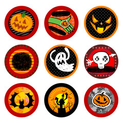 Naklejka premium Hallooween Vector drink coasters 