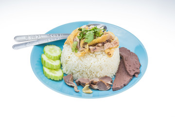Thai food fast food, Steam Chicken with Rice