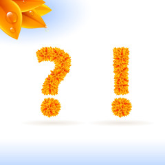 Sans serif font with fall leaf decoration