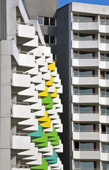 Plakat farbige Balkone an den Ferienwohnungen in Damp Ostsee