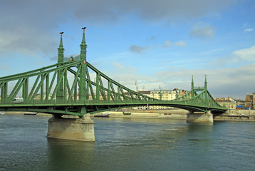 Fototapeta na wymiar Szabadsag hid (Liberty Bridge or Freedom Bridge) in Budapest, Hungary