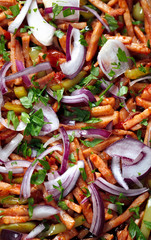Cooking vegetables for snacks.