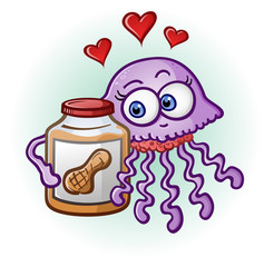 Peanut Butter and Jelly Fish Cartoon Character