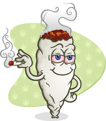 Marijuana Smoking a Joint Cartoon Character