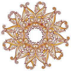 Ornate floral pattern on white