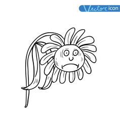 Cartoon flower, vector icons.
