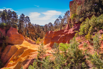 Scenic pit mining ocher