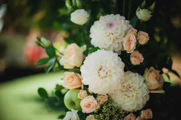 Beautiful flower wedding decoration in white and pink
