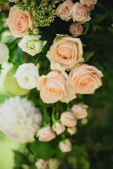Beautiful flower wedding decoration in white and pink