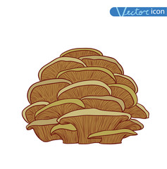 mushrooms set icons, vector illustration.