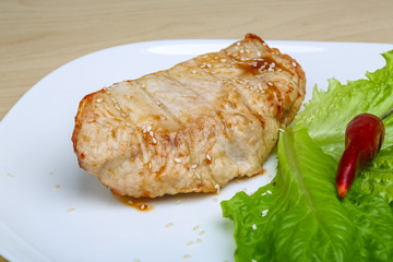 Grilled turkey steak