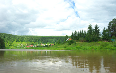 Fototapeta na wymiar Hay River. Russia, South Ural.