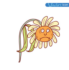  Cartoon flower, vector icons.