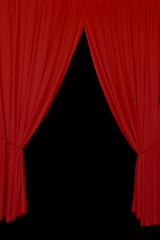 red drapes background