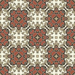 Cercles muraux Tuiles marocaines Motif de fleur transparente vecteur Vintage