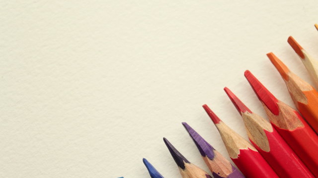 color pencils on white background stop motion animation