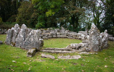 Ruins of Din Lligwy in Anglesey in North Wales