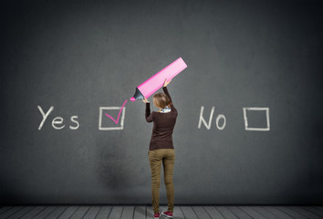schoolgirl voting for yes